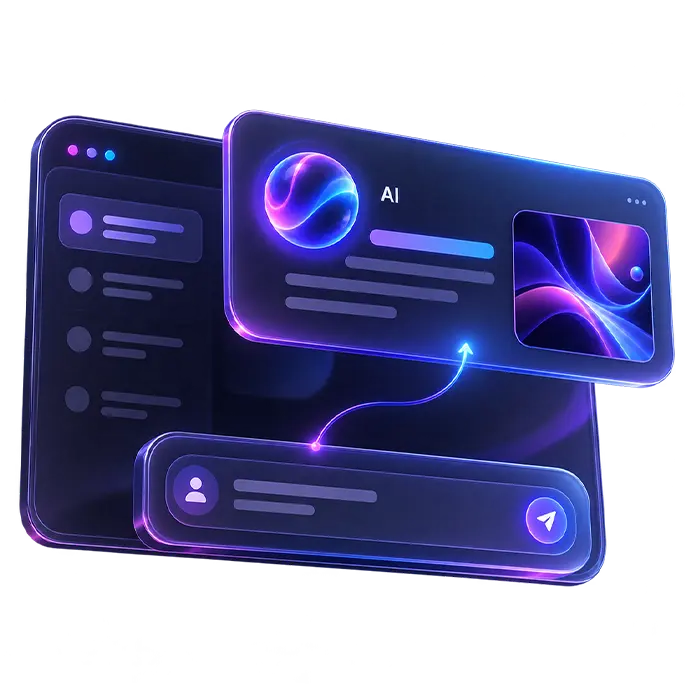 KI-gestütztes Mediendesign mit visuellen Interface-Elementen